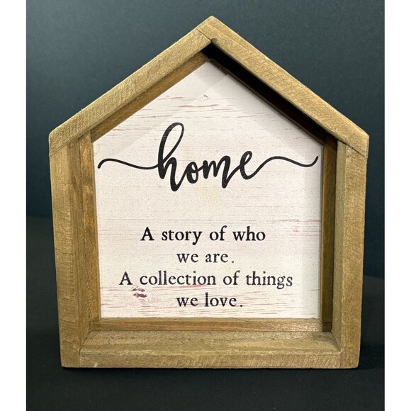 Home And Family Tabletop Sign Signs Wood Frame Rustic Home Decor - Picture 2 of 7